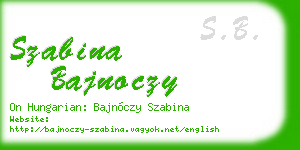 szabina bajnoczy business card